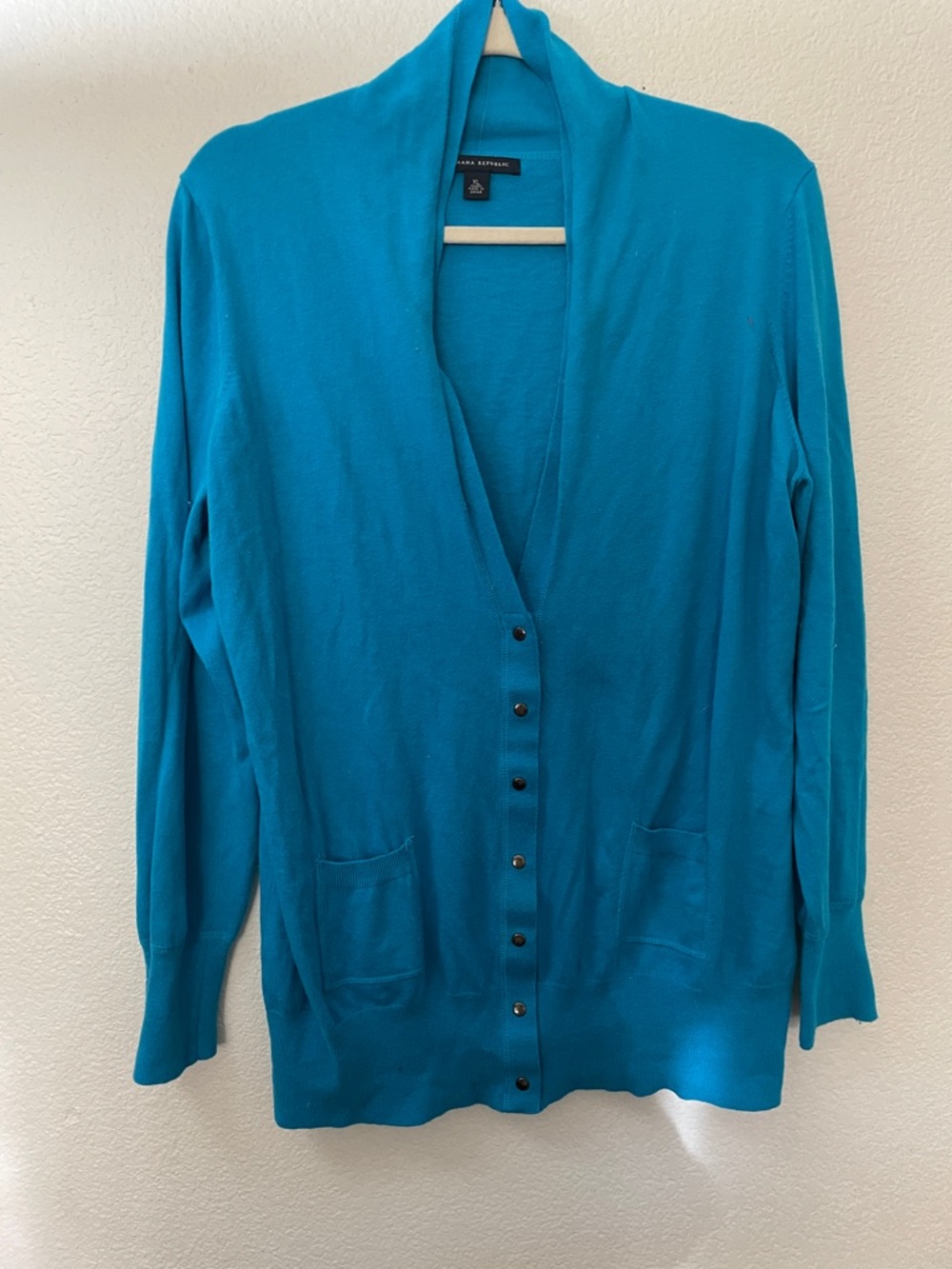 Banana Republic turquoise blue long Cardigan casual feminine Xl